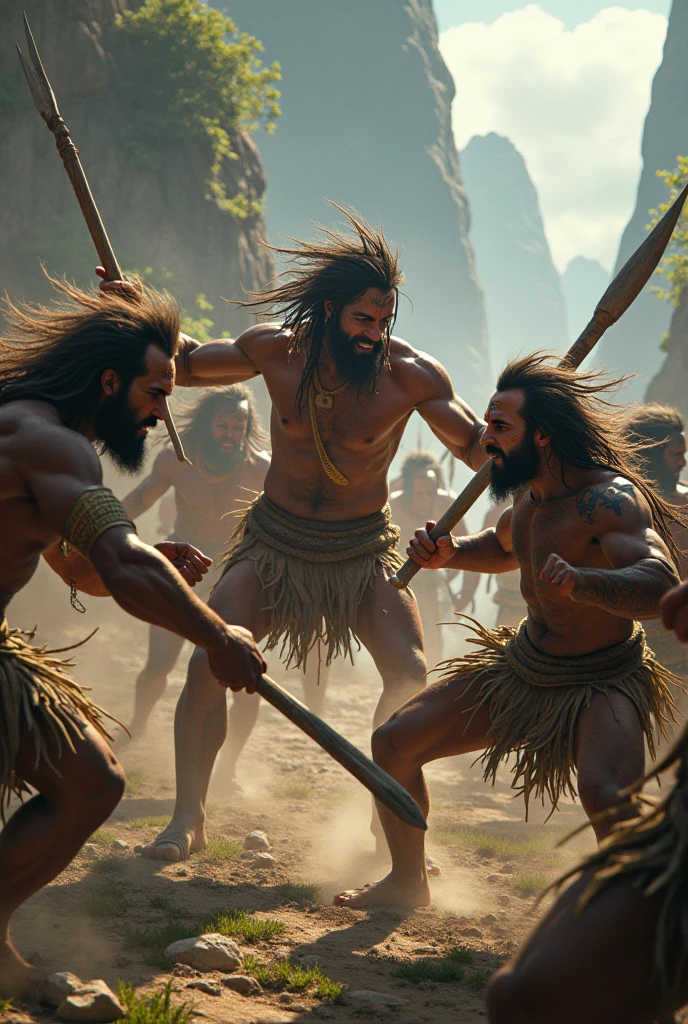 prehistoric mans fighting