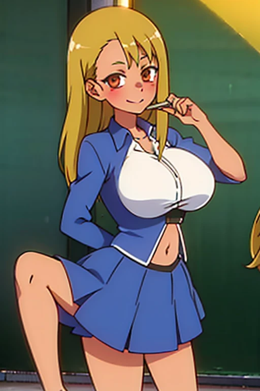 1 Cute naughty knight armor girl, Pastel colors hair, (large breasts:1.2, Thighs:1.2, thick legs:1.2, curvy:1.2), blonde hair, hair down, bangs between eyes, long hair, blue eyes,(naked:1.3), standard height, (blush:1.2, expressionless), garter ring, at the adventurer's guild, A bulletin board with posted paper, holding sword