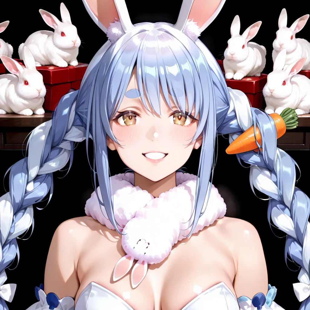 Alone, score_9,score_8_up,score_7_up, anthro female sylveon, white bra, white panties, holding a glass of milk, spilled milk in chest, indoors.
