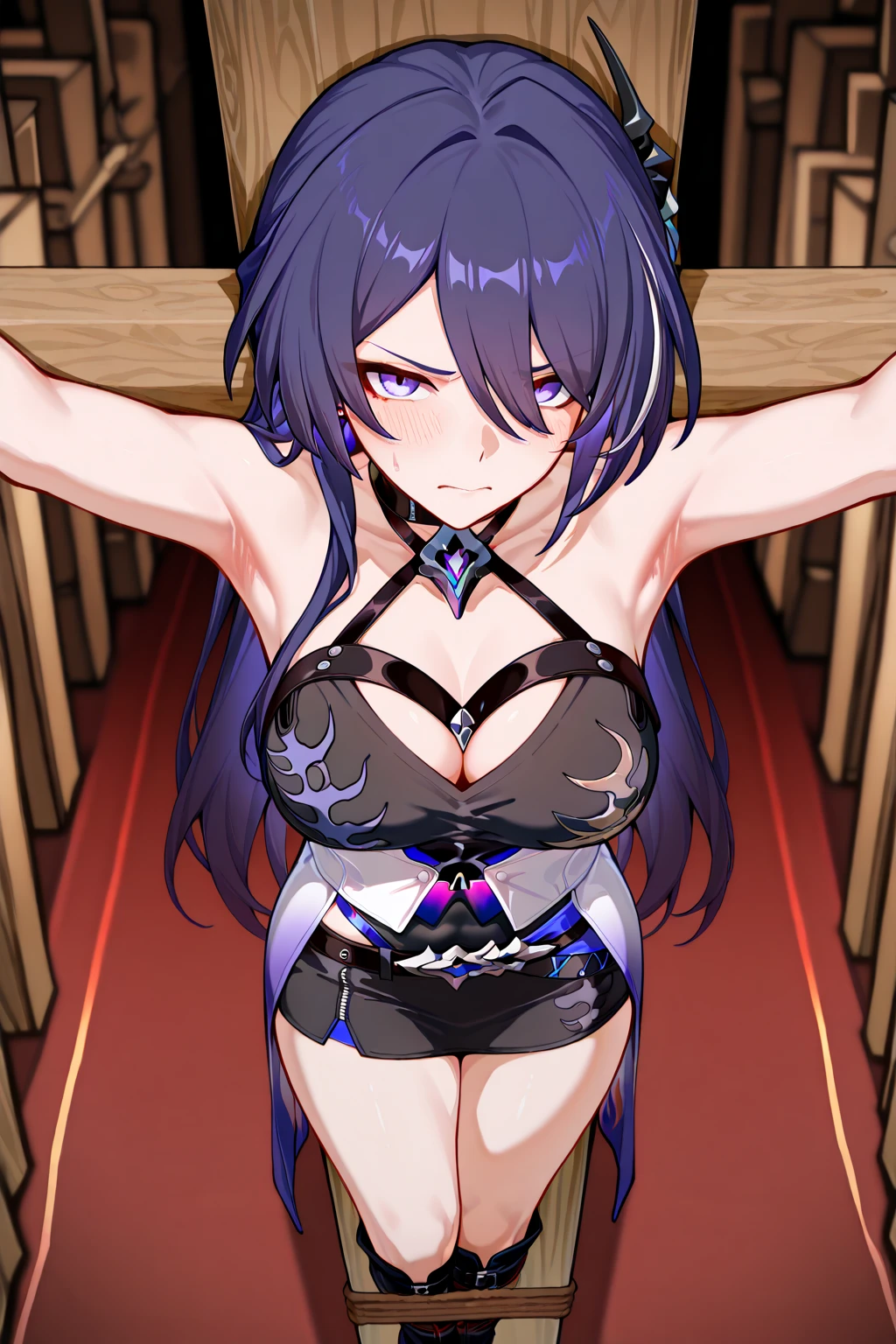 masutepiece,Best Quality,Ultra-detailed,High resolution,Unity 8k壁纸,super detailed skin,Cinematic lighting,Beautiful detailed eyes,Ideal ratio body proportions,(gigantic breasts:1.4), bikini of, underboob, Small bikini,((slim)), Thin, an hourglass figure, Toned, Flat belly, (wide hips), (bear a child on the hip), micro bikini, thick thighs