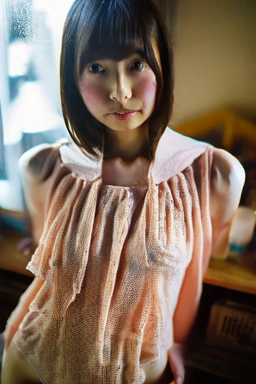 Japanese women、Upper body naked、Bandaids on nipples、