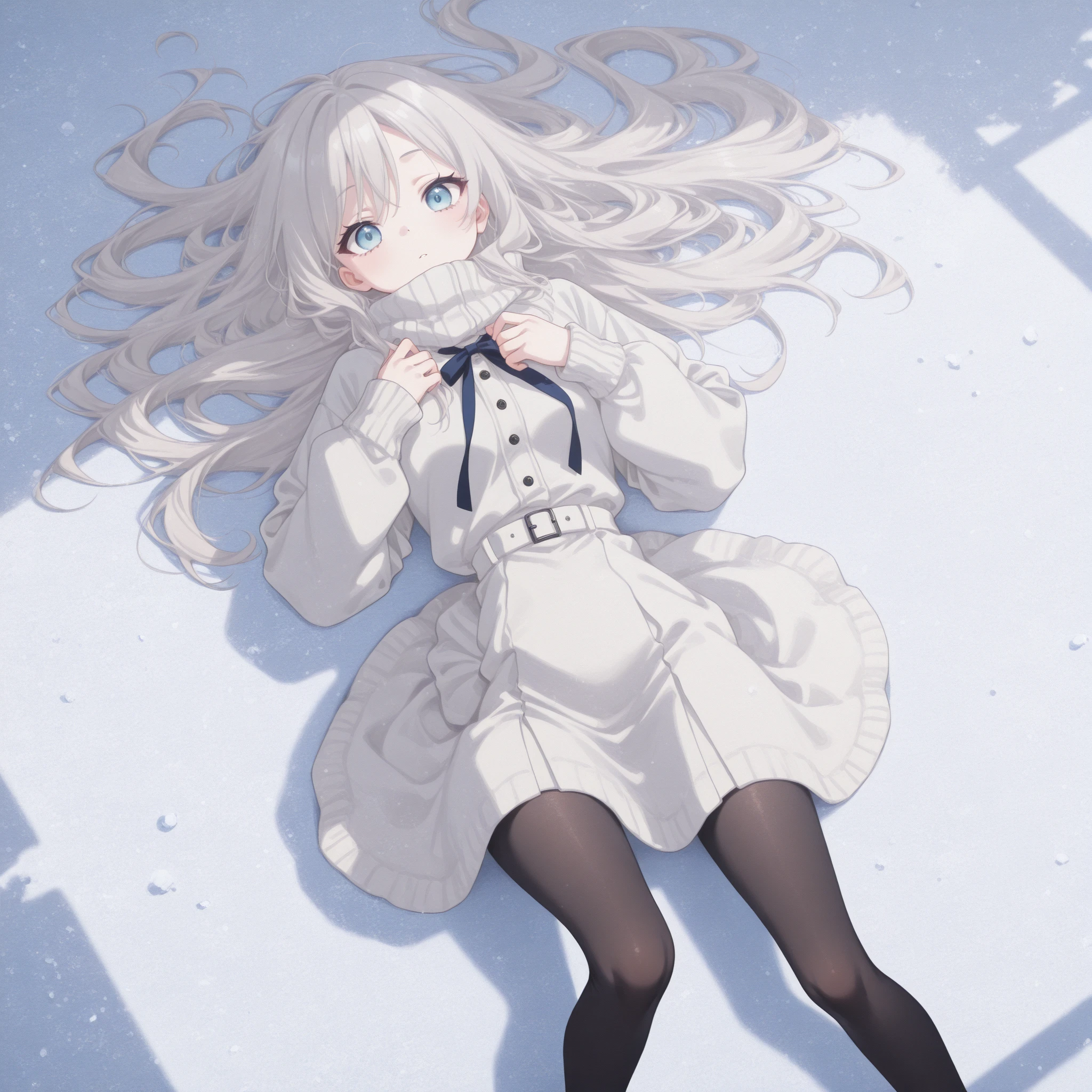score_9, score_8_up, score_7_up,
1girl,  <lora:irisviel_von_einzbern_by_wizard_2:1>, iirisviel_von_einzbern_winter, full body, thigh boots, pantyhose, white short coat, lying in snow
