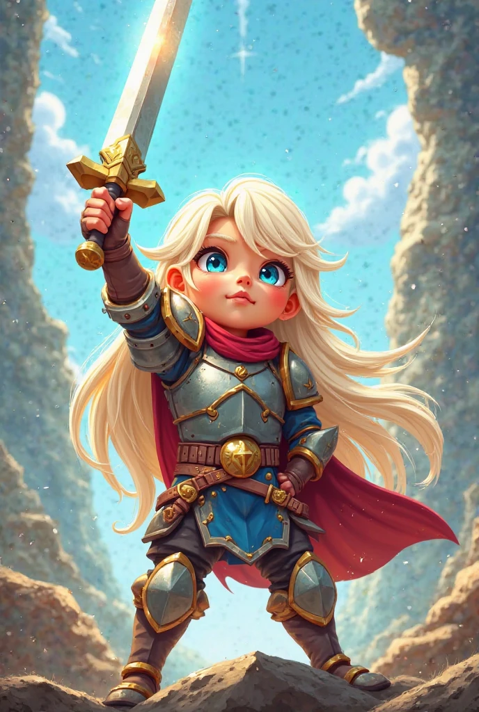 A little boy, European, white skinned, long yellow hair, 3 years old, blue eyes, Thor's clothes, Thor's red cape, Avengers 3, axe in hand, battle scene, battle stance, realistic, cinematic lighting --auto --s2