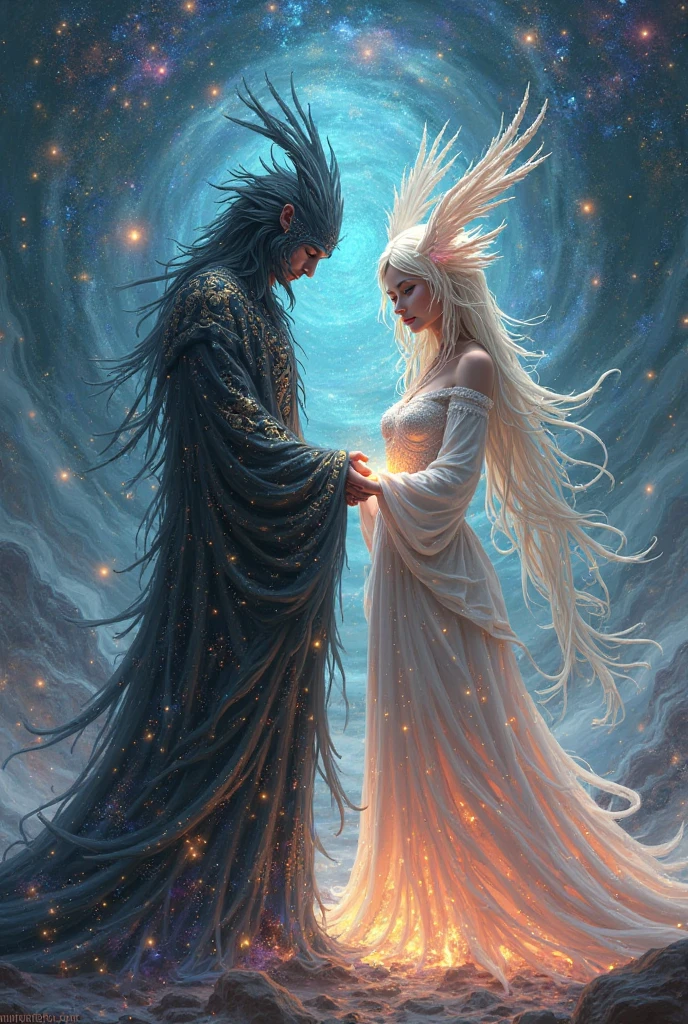 Japanese cartoons, couple, fantasy, Art, couple, wing, Asia, Asia Art, author：Yang J, Long flowing hair and robes, Wing Wall and Shurak, xianxia fantasy, Full body martial arts, Artgerm and ruan jia, ruan jia and Artgerm, WLOP 和 Sakimichan, flowing white robe,Boys with red hair