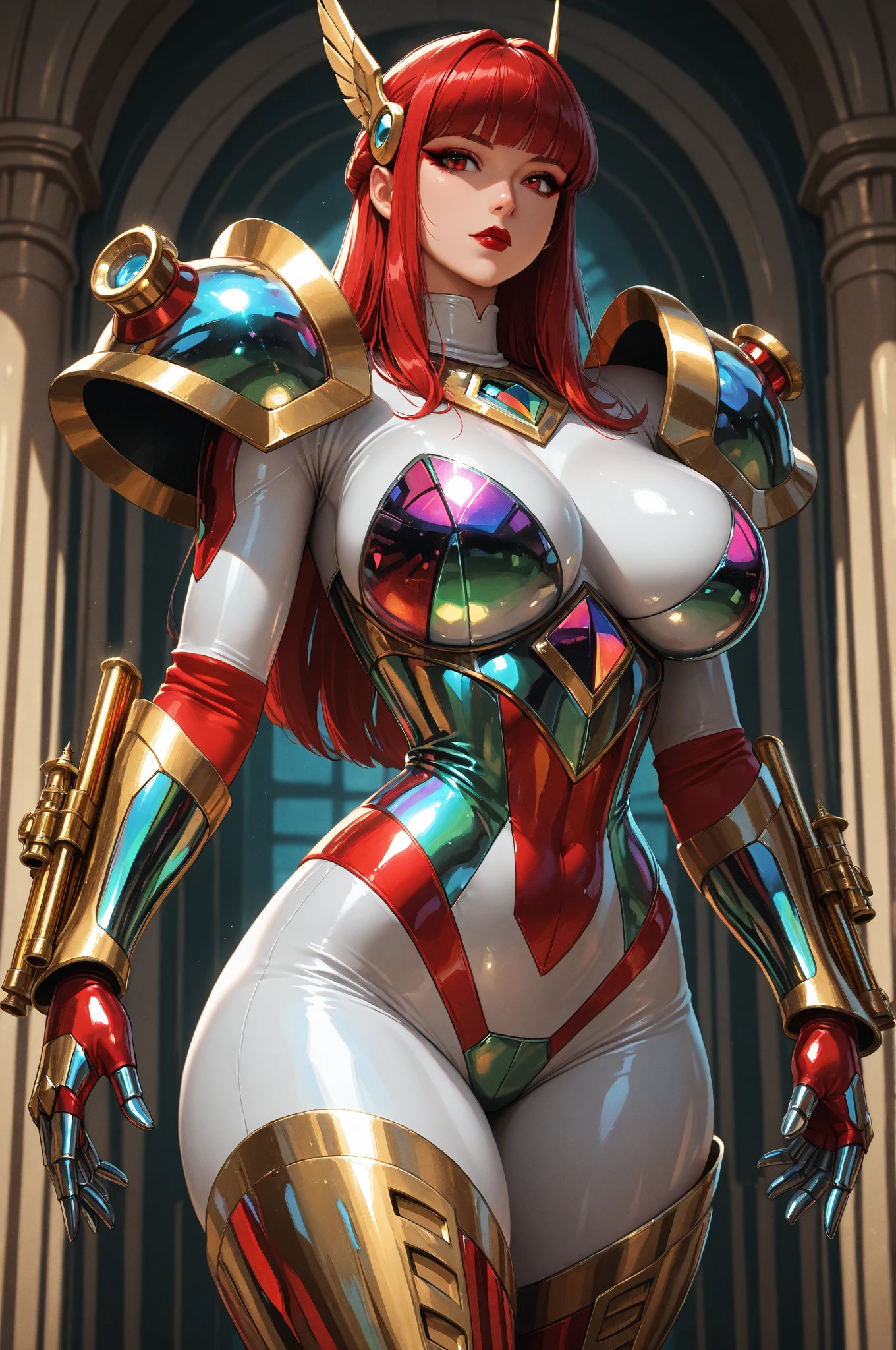 1girl, 35 y.o. woman,((Mera(DCU))), portrait in Justice League style, "Striking green eyes, heavy-lidded and exotic" + "Untouched alabaster complexion, like a porcelain doll" + "Blush-pink, puffy, pouting bimbo lips" + "Candy-red hair, pinned back in a bun" + "Pale, untouched alabaster complexion" + "Perfect, flawless skin" + "Slim, toned figure with large, perky breasts" + "Tight, toned stomach" + "Round, firm buttocks" + "Toned, muscular legs" + "Round, firm, and toned ass" , posing like a model, volumetric lighting, best quality, masterpiece, realistic, anatomically correct, (strong cinematic lighting), ((rim lighting)), stunning details, intricate details, 8k post-production, High resolution, super details, trending on ArtStation, sharp focus, depth of field f/1.8, studio photos, (((looking at camera)))