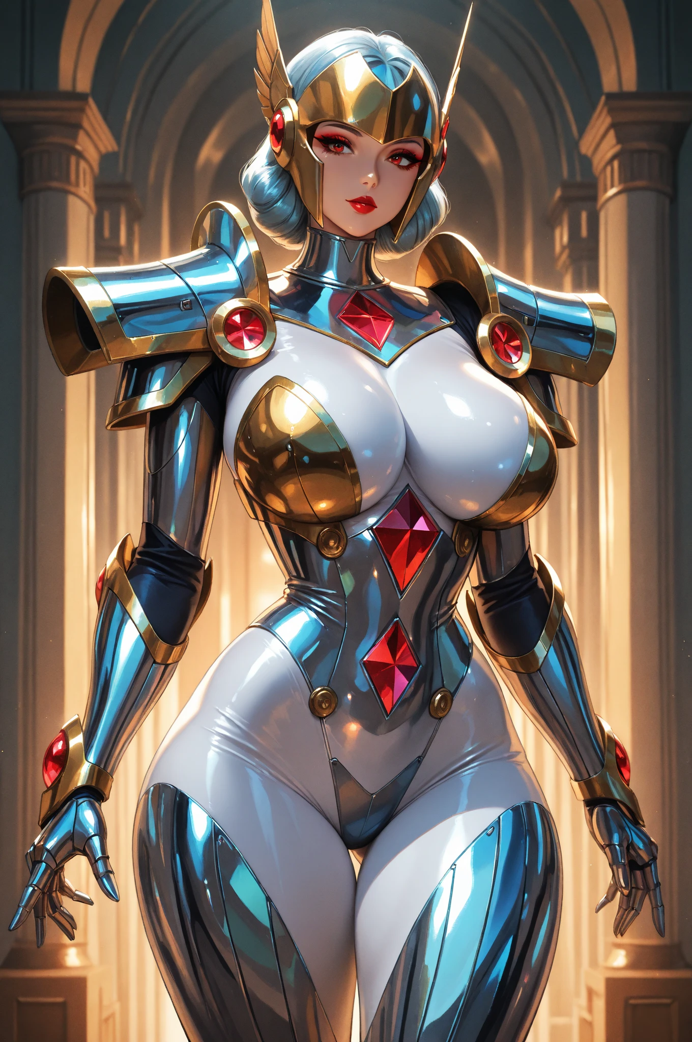 masterpiece, best quality, highly detailed,, solo, twintails, off-shoulder sweater, choker, . Ultra HD, Rococo-Inspired Fantasy Art With Intricate Details. Cute, ooking at viewer Beautiful Eyes, An-Ideal-Figure. symmetrical face, photorealistic, photography, path tracing, specular lighting, volumetric face light, path traced hairmaximum quality{(masutepiece) (8K High Resolution) (top-quality) In the style of breath of the wild. steampunk robot monk,beautiful ornate architecture,steampunk machinery and gears,exquisite stained glass windows,enchanted flower garden,ancient stone walkway with intricate carvings,glowing candles and dimly lit atmosphere,steam and smoke billowing from the machinery,mystical atmosphere,peaceful and serene setting,mechanical wings attached to the robot monk's back,robot monk with intricate clockwork mechanisms,electromechanical eyes glowing with energy,warm golden color palette,gentle sunlight streaming through the stained glass windows,whispering sound of wind and rustling leaves,the scent of aged books and incense,notes of ancient Gregorian chants echoing in the air,sense of awe and tranquility,combination of futuristic and medieval elements,harmony of technology and spirituality.