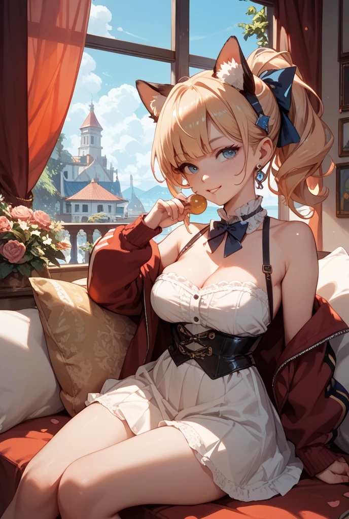 8k, highres, best quality, high details, masterpiece, (female cat antrum), (detailed face),(detailed hair), soft light, by personalami, (small breast:1.2)