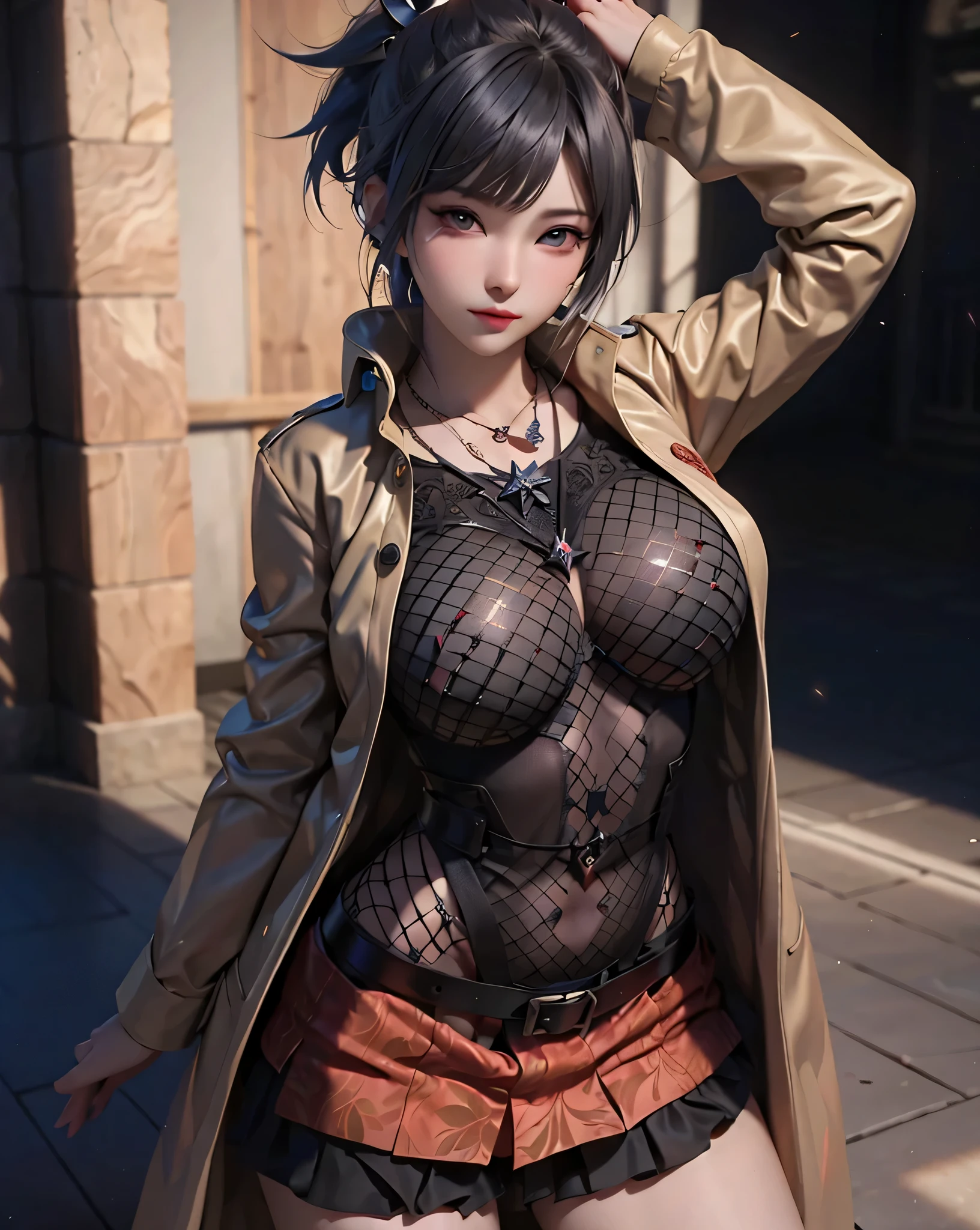 1girl, solo, bare shoulders, night sky, building, cloud, cowboy shot, earrings, east asian architecture, (hyper breasts:1.4), (gigantic breast:1.3), erect nipple, pufffy nipple, covered nipple, looking at viewer, outdoors, (night:1.2),(outdoors), (very detailed background), YelanV4, short hair, (blunt cut:1.2), gloves, dress, cleavage, jewelry, green eyes, jacket, earrings, fur trim, blue dress, white jacket, tassel, pelvic curtain, mole on breast, jacket on shoulders, vision (genshin impact), purple lips, dice、 BREAK (realistic:1.4), portrait, (masterpiece), (specular lighting:1.3), (hyperrealistic:1.2), (photorealistic face:1.2), (perfect face), (perfect eyes), (best quality), (8k), (4k), sharp focus, octane render, best quality, extremely detailed, intricate, fantasy, soft lighting, (gigantic hanging breasts), (skindentation:1.3), (chubby:1.2), (voluptuous:1.2), thick eyelashes, long eyelashes, smile, blush, oil