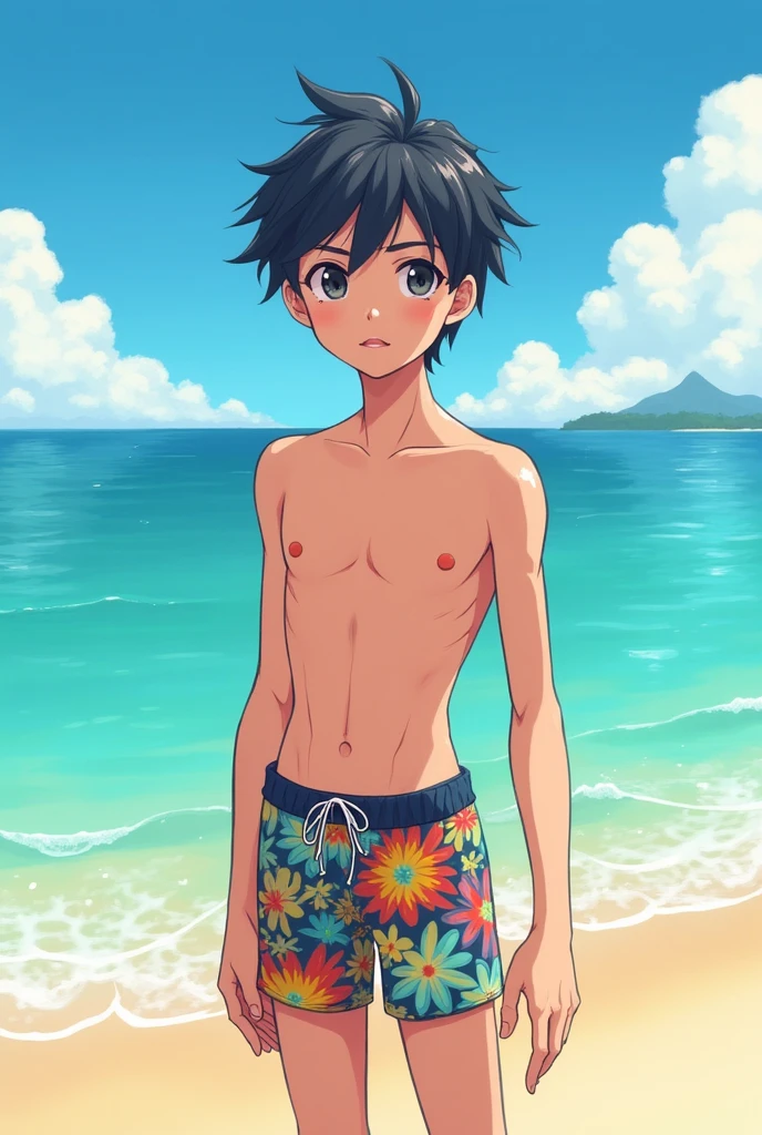 uploaded on e621, explicit content, 3d, aiser0, tokifuji, male, solo, (Mahatma Gandhi), fate grand order, beach setting, small penis, petite figure, (male jock-strap), thick thighs, wide hips, toned stomach, lean,three-quarter portrait, closeup, young boy