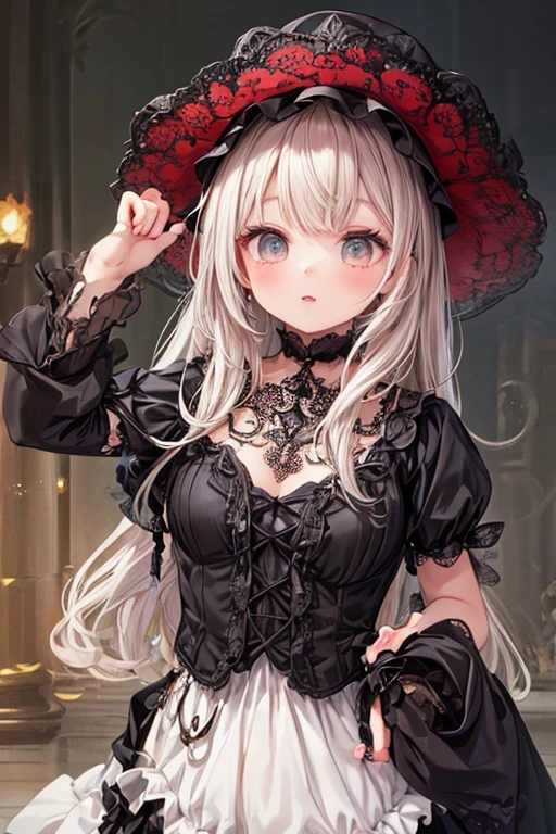 whole body, The sickly maid holding a bloody axe, Stained with blood spattered at close range, Blood stains left after the splash, absurdres, RAW photo, extremely delicate and beautiful, masterpiece, Best Quality, ultra high resolution, 32k, hyperrealistic, ultra-detailed description, pale skin, 20 years old, detailed beautiful face and eyes, tearful mole, earring, Colossal tits, short medium wavy hair,