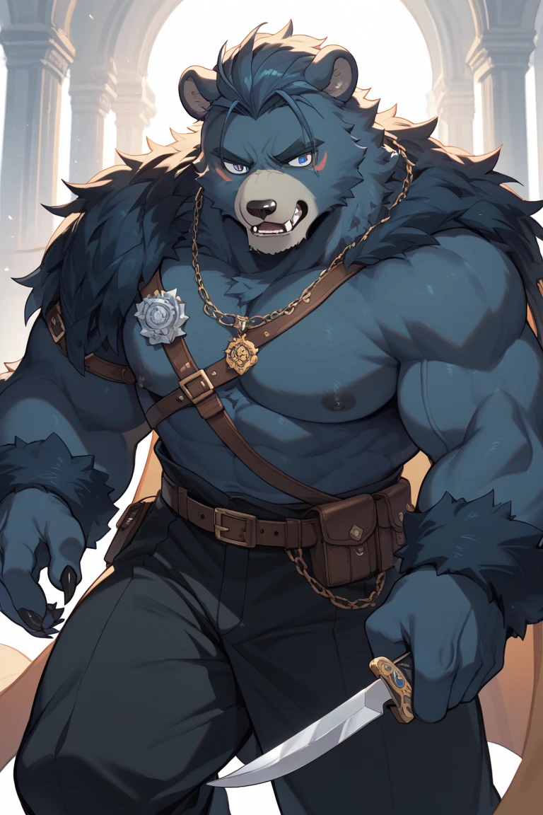 Alone, ORCBEAR, Male, muscle, intestinal muscle, big belly, calnçan, large, Male mature, old.