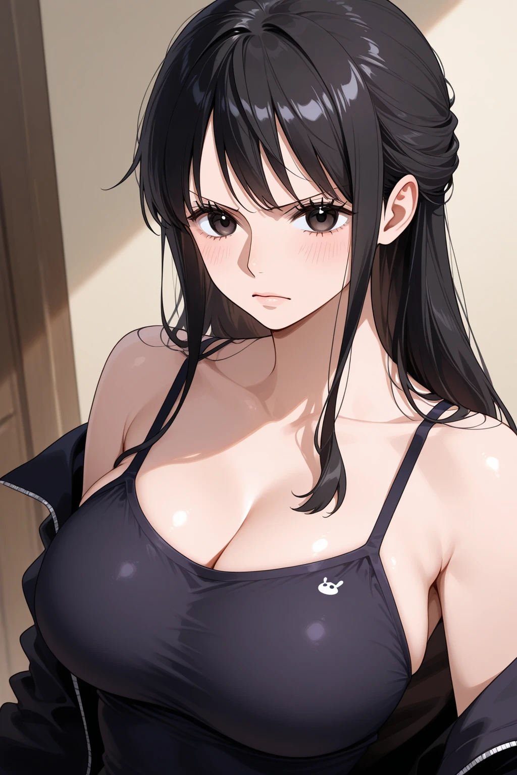 1 Female,High definition,high resolution,Ultra-realistic,8K, Komi Shouko, solo, Purple eyes, Dark Purple hair, twintails,European,sexy,Upper body close-up,I Front,Photographed from the front,Looking to the Camera,Dynamic Angles,private teacher,A little sheer underwear,Red underwear,blush, huge , nipples ,show , Sports bra, micro sports bra, erect nipples , Open breast sports bra , Point of view from above, White sports car , Half-naked breasts, Komi's very small breasts bra that does not cover her huge breasts