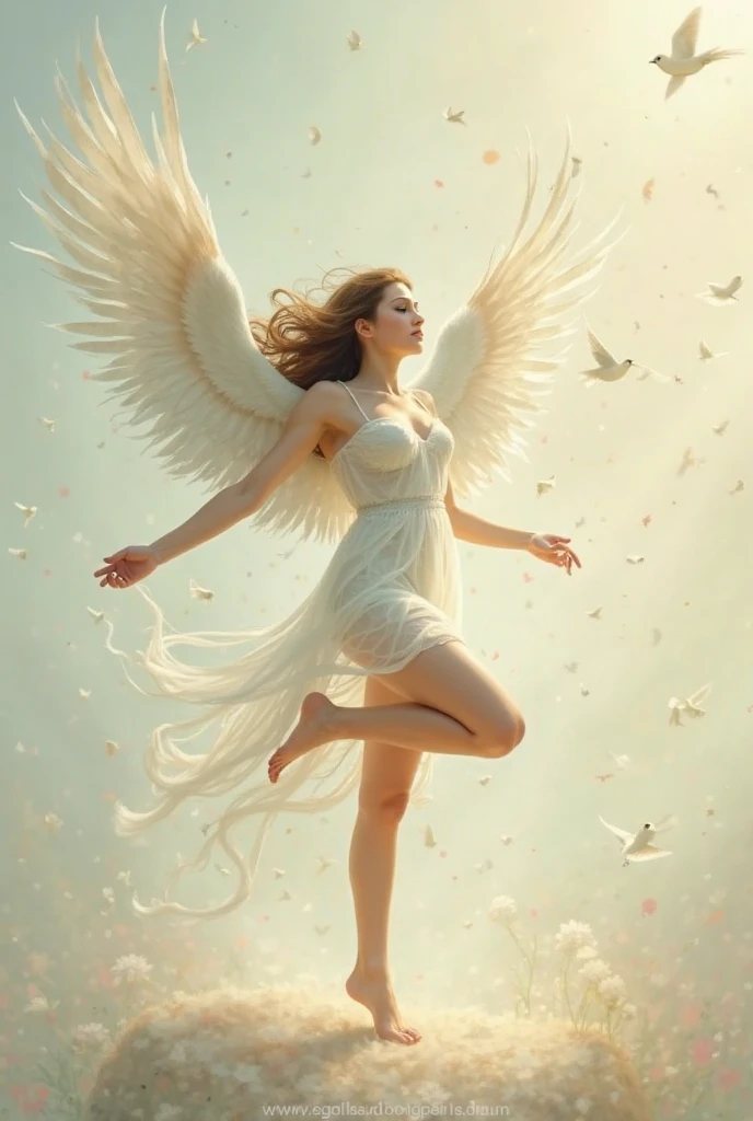 (((fullbody))) ANGELIC DELIGHT, BORN OF LIGHT, WINGED ANGELS, HEAVEN SENT, masterpiece, highly detailed, photorealistic, high resolution, spectral form, cinematic noir lighting, surreal photorealism, strong detailing