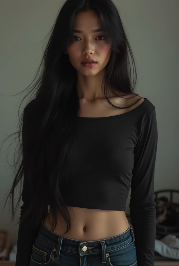 black　longhair　naked　real　girlchild