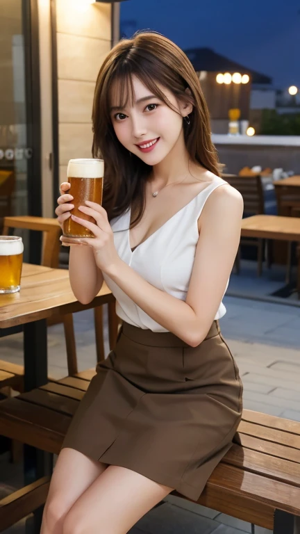 girlvn01, 1girl, smile, aodai yellow, photo art, flower, a stunning photo with beautiful saturation, ultra high res,(realistic:1.4)),deep shadow,(best quality, masterpiece), pale skin, dimly lit, shade, flustered, blush, highly detailed, skinny, BREAK depth of field, film grain, wrinkled skin, looking at viewer, knee, warm smile, (upper body), masterpiece,ultra realistic,32k,extremely detailed CG unity 8k wallpaper, best quality and hold a glass of beer