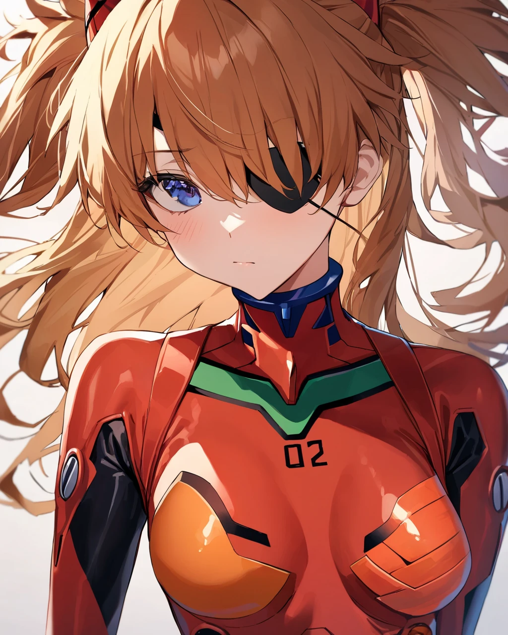 最好of质量, masterpiece, Bodysuit, Neon Genesis Evangelion:_3.0_you_able_(no)_红色ofo, Eye mask, 白色of_background, Watching_leave, 1 Girl, reconstrution_of_Neon Genesis Evangelion, hair_Decorations, 红色of_Bodysuit, 独自of, closure_Mouth, neon_Genesis_Neon Genesis Evangelion, Zonglong_Asuka_langley, 简单of_background, cove红色of_clavicle, two_side_up, Plug set, upper_Body