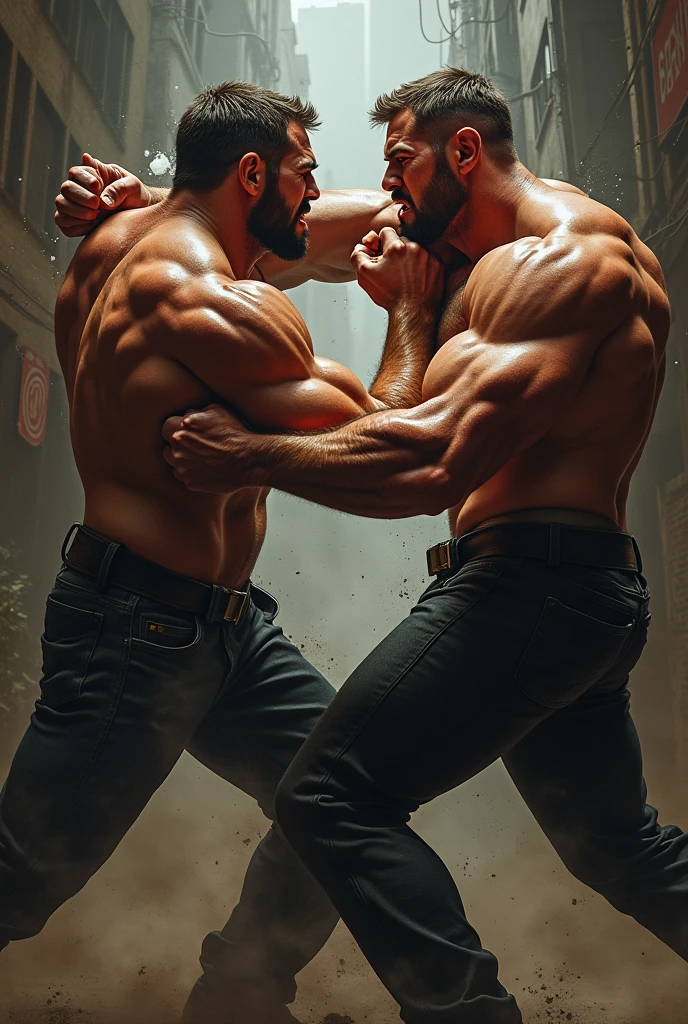 (hugging each other:1.4), fat face, (inside bedroom:1.2), Japanese man, Chinese man, Korean man, Taiwanese man, manly face, (round face:1.4), (monolid eyes:1.2), (buzz cut:1.4), very large and strong body, bulky body, beefy muscles (bulging muscles:1.4), (very large pectoral muscles:1.4), (muscular arms:1.4), muscular abs, muscular legs, muscular back, brightens oily skin, master piece, realistic, panorama, distant view