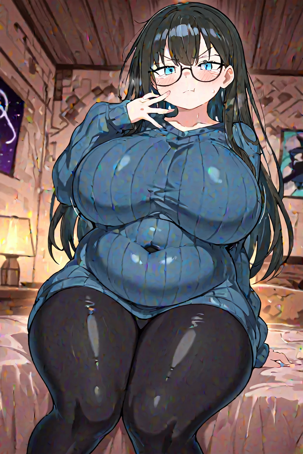 Huge , big thighs, Huges caderas y ???? ????????, He'purple hair, and he is on his knees, if you are ????????????, She is lying on a bed, and is begging, (These descriptions are separate.)