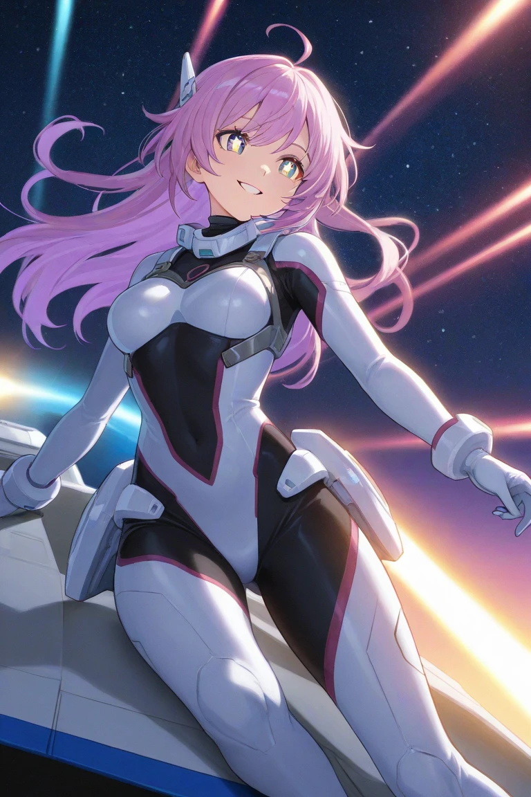 woman clear Light purple hair Spacesuit Fighting