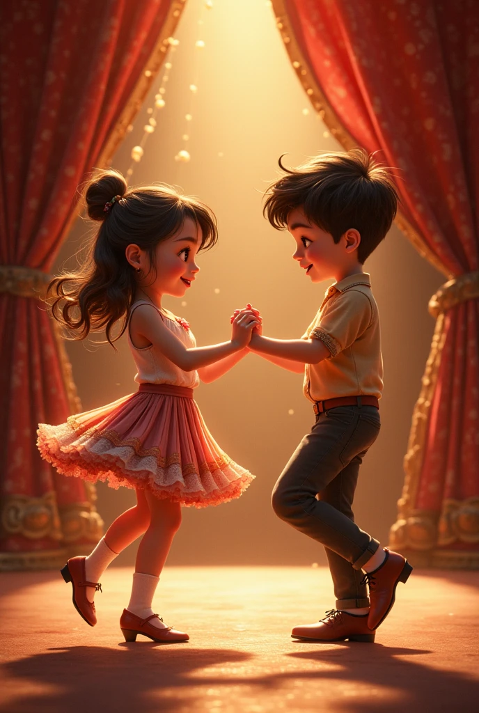 Boy and girl dance together