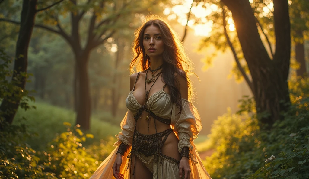 photo of a award winning photography, Italian fantasy, detailed skin, skin pore, fantasy magic, long hair, intricate, sharp focus, highly detailed, cowboy_position, nice breasts