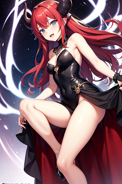 sexy amber long brown hair girl with red hairtie genshin impact