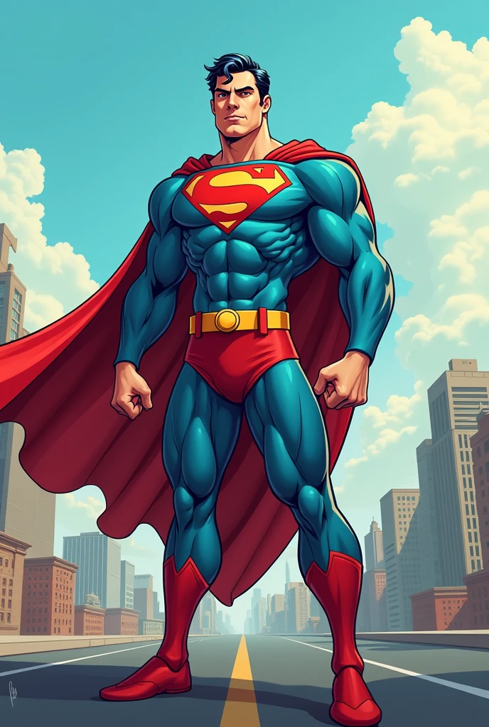 Superman full body cartoon character 

