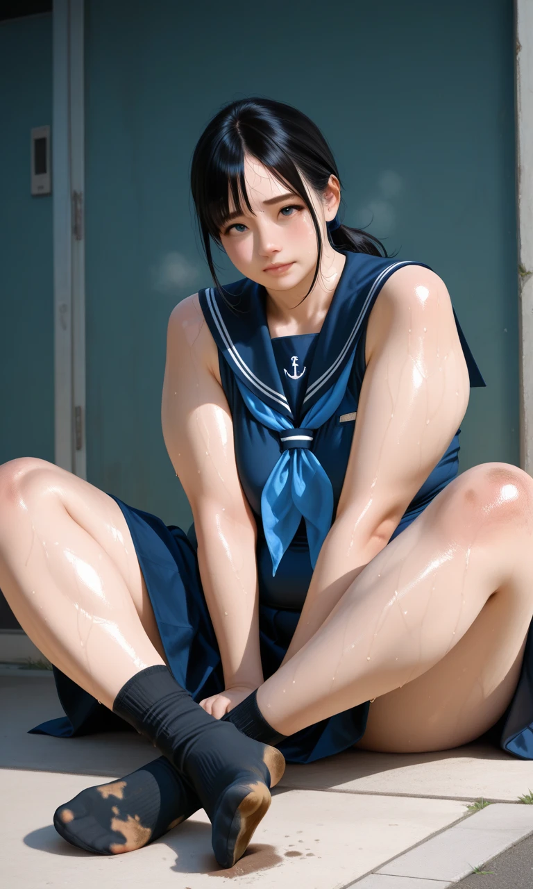 sailor mercuryがCowgirlで性交する, (((realistic, highest quality, High resolution, real women pictures:1.2))), (((sailor mercuryのレオタードを着ている:1.3)), (sailor mercuryのコスチューム:1.3), (slender body shape:1.8), Cowgirl性交する, (anatomically correct:1.3), short-haired with bangs, (White sailor warrior leotard whose fabric is too thin:1.2), 膣に陰茎を挿入するCowgirlポーズ, curved body, not wearing underwear, The lower part of the body is exposed, 大きく股を開いてCowgirl, A white leotard that sticks to your skin too much, Detailed depiction of the vagina, beautiful thighs, A huge penis is pushed up into the vagina, nose too small, toned stomach, 16 year old beautiful girl has sex with clothes on, saddle, Cowgirl, Girl Straddling Man, (normal limb), Too cute small face, The whole body is wet with sweat, put your hands behind your head, can&#39;I can't see my nostrils, realistic, vagina is wet, lips slightly open, (anatomically correct:1.2), man inserts penis into girl, sailor mercury, 16 year old female high school student, On a street with heavy traffic during the day, sailor mercuryは敵に敗れて陰茎を膣に挿入させられる