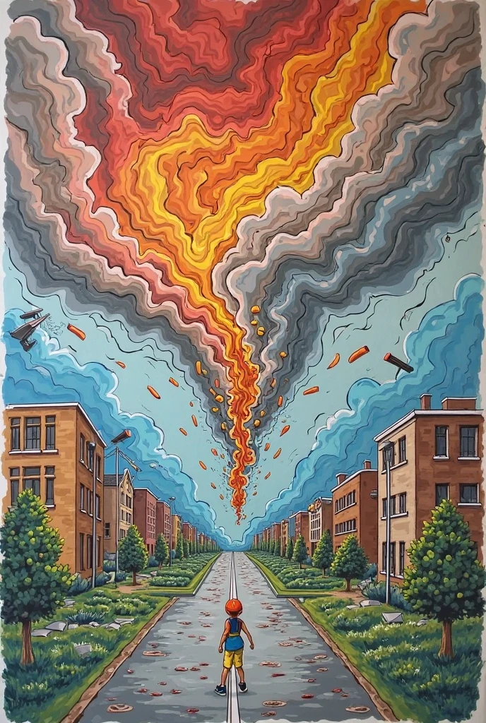 <lora:eduardo:1.2>, nuclear explosion in city, far away, masterpiece, virbant colors