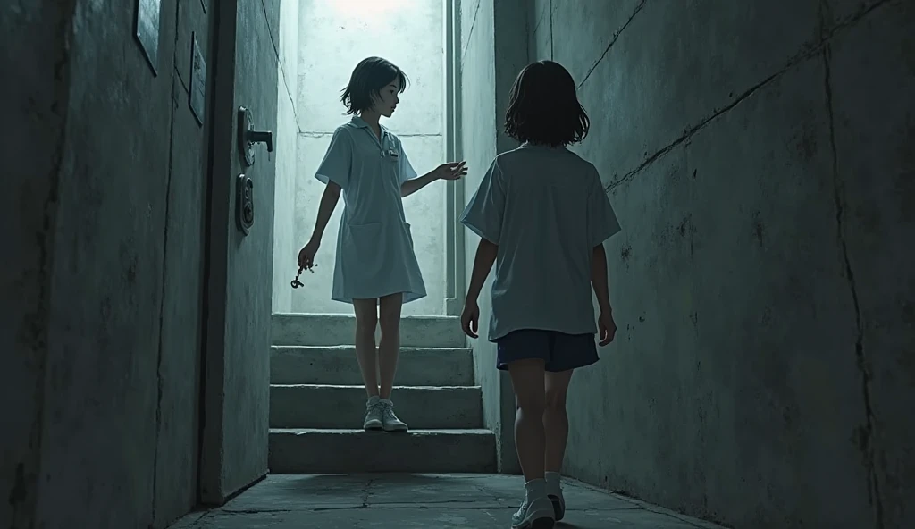 ((best quality)), ((masterpiece)), (detailed), The girls stand directly on the girl lying on the floor, real picture, doll, 8K, Being stepped on by two girls, Crushed underfoot, young,,A girl standing on her belly,Another girl standing on her chest, (Wide-angle view,) ((Photo from 10)),