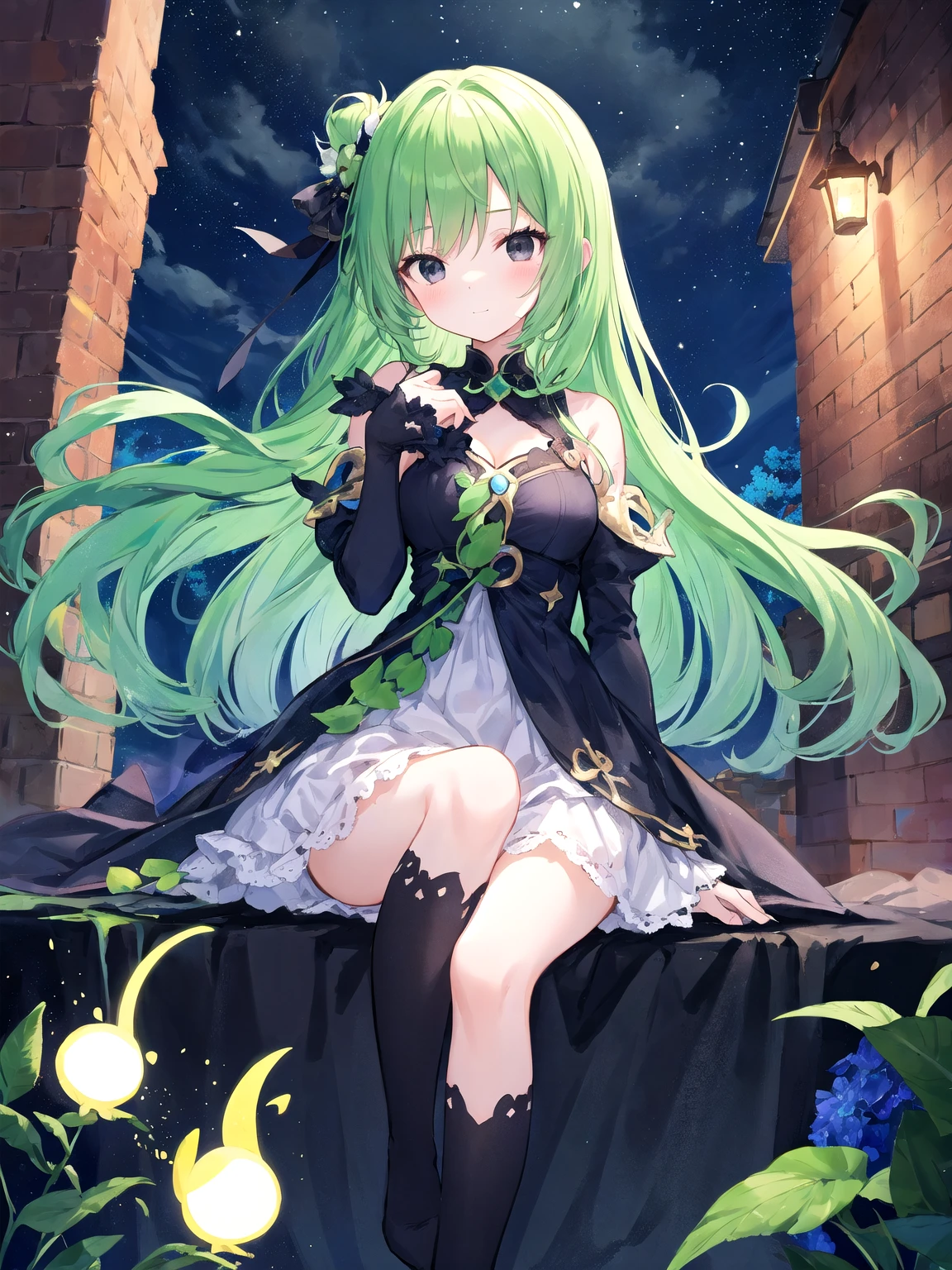 Face: Rena has a heart-shaped face that is gentle and cute. Her eyes were emerald green.
Rena's hair is dark black and extends down to the middle of her back. She often lets her long hair down freely.
Physique: Rena has a slender and elegant figure. She is approximately 165 centimeters tall and has a calm and steady demeanor. She gained strength from practicing magic and fighting.
Dress: Rena often wears outfits that reflect her mage-like nature. Her outfits are usually made from light, easy-to-move fabrics, in dark colors such as purple, black, or dark blue. Her outfits are designed to be simple yet elegant and movement-friendly.
Equipment: Rena often carries a wooden magic wand that bears the symbol of the magical power she wields. This symbol looks like a flower that lights up at night.