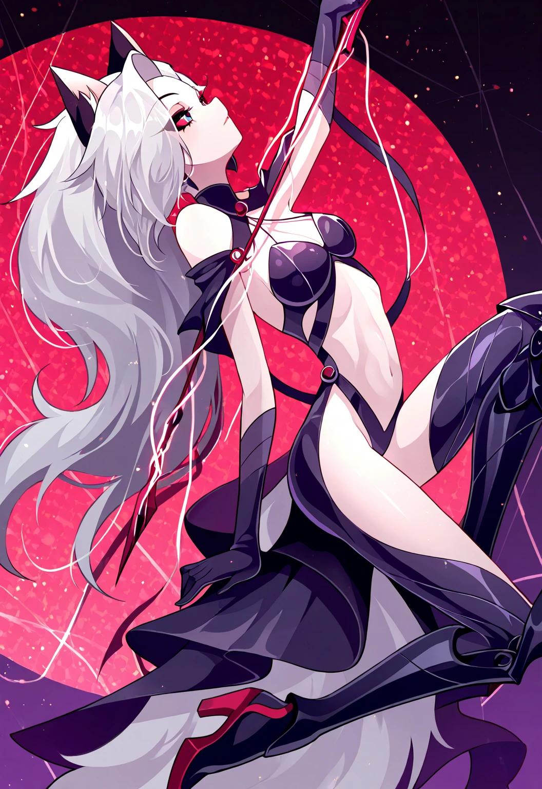 a cartoon picture of a woman with long white hair and a pink dress, fine details. anime. tentacles, white haired deity, cushart krenz key art feminine, demon anime girl, detailed key anime art, nightcore, gapmoe yandere grimdark, detailed digital anime art, best anime 4k konachan wallpaper, digital art on pixiv, (latex)