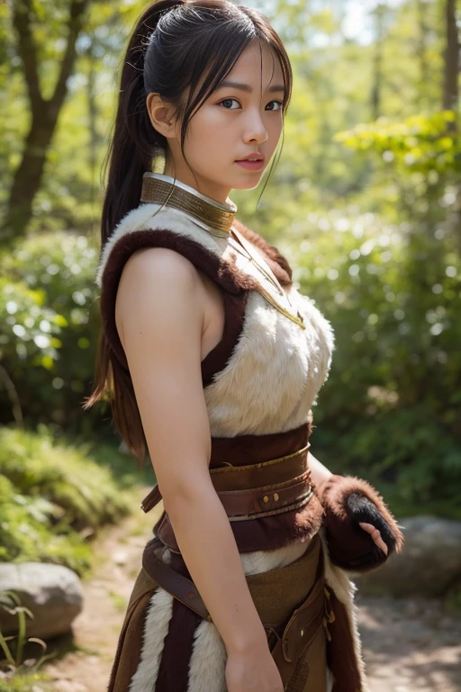 (8k, RAW photo, best quality, masterpiece), (photorealistic), outstanding details, ultra-high resolution, anatomically correct, textured skin, (Extremely precise and accurate anatomy),
Ultra Detailed Face, Detailed Eyes,
One girl, (whole body:1.4), (full body:1.4), Gaze, Cute Japanese girl , 20-year-old, ( Wolf Ears) , (Big wolf tail:1.4),
(faint smile), (Mouth slightly open), ( Double teeth) ,
Side braids, Brown Hair,
curvy,
( Medieval European Costume) ,
in the forest, grassland, wilderness, Forest,
Background blur, far and near method,
morning sun, (backlighting),
reflection light from below,
atmospheric perspective, depth of field,
(dramatic lighting), cinematic lighting,
Artistic, Baroque, Cinematography, Portrait Photography,