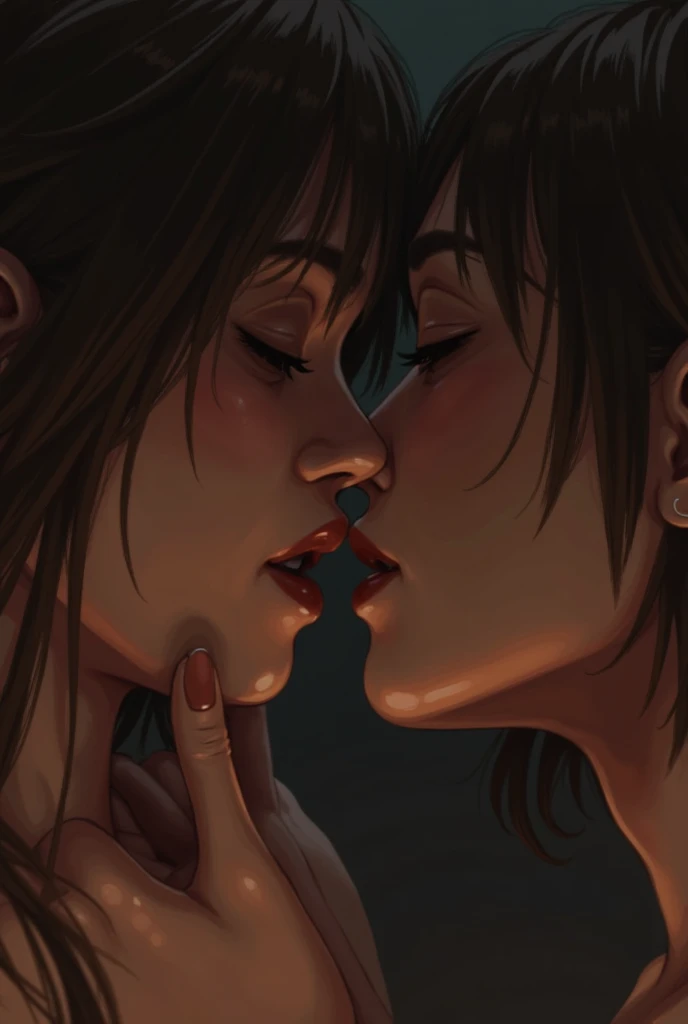 A hot giant Filipina woman with gigantic, luscious, enormous, swollen lips, big, wet kisses a microscopic newborn baby boy on the baby's small lips, the woman's giant lips are way larger than the baby's as a result her wet, enormous lips completely absorb the baby's entire microscopic head, along with the woman's thick drooling saliva splashes on the baby's entire delicate head abundantly, Resulting on the baby start pleasuring, blushing, the baby's weenie start erecting and sexual climaxes on her abundantly wanting way more of her smooches, big wet kissing baby smut, baby nsfw