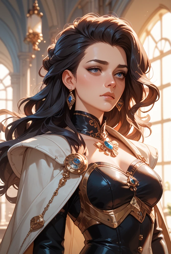 ((best quality)), ((masterpiece)), (detailed), Queen Salomè as in moreau's picture, sensual, elegant, nice breast, nice ass, on her face a serious and sad expression, sunlight on Her face