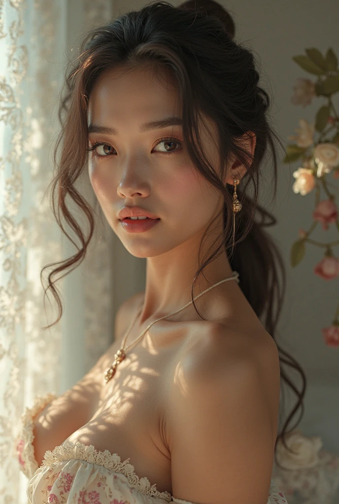 ((best quality)), ((masterpiece)), (detailed), Beautiful korian girl, without cloths,hot, big boods, big ass, pink pussy