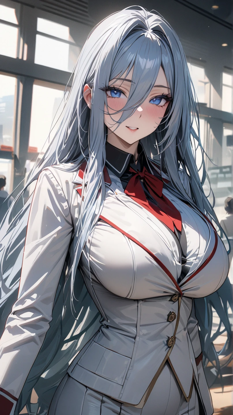 ((((masutepiece、top-quality、Long body、large full breasts、Brown skin color、perspiring、a sailor suit))))、Silvery hair、verd s eyes、(((Pose with emphasis on the chest)))、(((((Black skin))))),((((darkskin)))),((sun burn)),Whole human body、(((Shyness)))、Realistic skin type、an anime girl、Detailed Digital Anime Art、A seductive anime girl、extremely detailed art germ、a hyperrealistic schoolgirl、Ilyakukvshinov、Smooth Anime CG Art、Ultra Realistic Woman、ig model、ArtGerm、Photorealistic anime girl rendering、digital anime art