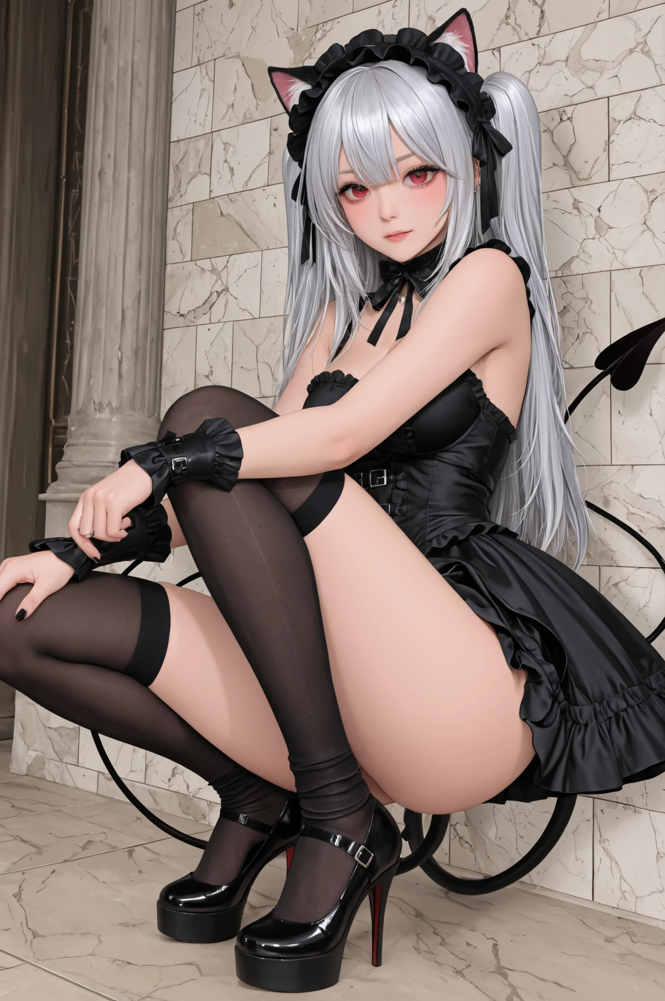 ハードDark Gothicメイク、My Sanity、Deep Night Sky、Horror、Dark black eyeshadow、cry、Sad、Good skin glow、Dark Gothicメイク、Dark smile、Restless Palace、The beauty of fragrance、22 years ago、lure、Expressions of intense sexual pleasure、Embarrassed look、Dark Gothic、Lewd expression、Flying debris、Highest quality、View 5 books、Expression of sexual pleasure amid suffering、Drunk face、Purple maid outfit、mysterious、Noble、The face of someone who is holding in the toilet、Super sexy、Loving smile、Twin tail hair、Jet black frill skirt、Right eye is blue、Left eye is red、Gothic vogue bed covered in roses、Super seductive pose、Stick your butt out、Platform heel shoes、Heavy makeup、Black lipstick、Stained glass、Black metal world、Spread your legs wide、Make the world beautiful、Sitting on a bed of roses、Gothic Lolita Clothing、Combed hair、A little slim、Silver Hair、Long Hair Straight Hair、Cute Gothic Lolita Dress、Beautiful Face、Elegant face、Alluring face、Knee-high socks、Stained glassが背景、My chest is shiny with a lot of sweat.、The room is dark、goth long dress、Bell Sleeves、Wizard Sleeve、Decadent look、Sexually excited expression、A piece of hair、Popularity、ゴシックPopularity、Wet and shiny thighs、Oily and shiny thighs、Background of a room full of roses、Sad look、Rose Maiden、The embroidery is pink、The costume has pink embroidery、Thigh-high socks、Kneel、Place your knees on the floor、Knee-high socks、Her thighs are shiny with lots of sweat.、Kneel、My body is wet and shiny、Lots of glitter on the thighs、sweating、Excessive sweating and sticky thighs、Sweat glistens on my thighs、My whole body is sweaty and shiny、I'm sweating a lot、My thighs are sweaty、My thighs are so wet、I sweat a lot and my thighs are shiny.、A lot of sweat is shining all over my body、I'm spreading my legs wide、Slender body、Gentle expression、Dark black eyeshadow、despicable act、Stained glassとバラの背景、thighs are a little thin、duo、Female couple、I have lesbian friends、Standing with female friends、Hugging a girl、