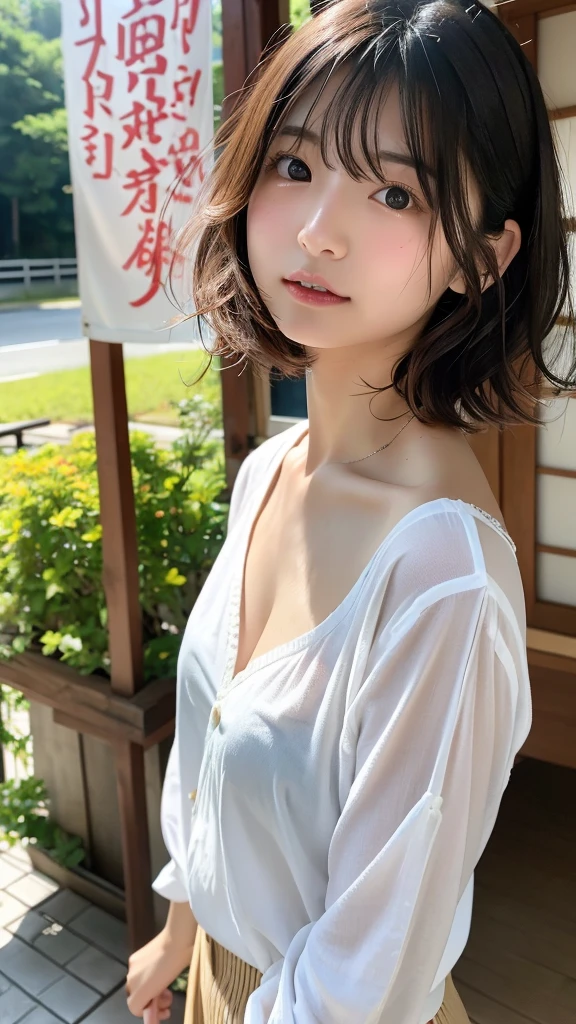 (((32ｋ,High detail,High Detail、masterpiece,Attention to detail,Whole Body Ezbian,solo))),RAW Photos & Realistic atmosphere,美しいdark brown eyes,Mouth details,Glossy Lips,Fine eyebrows,With soft white skin that shines in every detail、Detailed eyes、dark brown eyes,Very beautiful eyes,Detailed lips、Very beautiful face,Very well-formed face、A vivid face,Beautiful, shining lips, Realistic Young Gravure Idol, Young Sensual Gravure Idol, Young Gravure Idol,masterpiece, high-quaiity,(Correct ???????),Raw Photos, Photorealistic、Cute face,(Well-proportioned face:1.5),High resolution,Super detailed,Fine details,Very detailed,very realistic eyes and face,Embarrassed face,(Realistic Humans),Sharp Focus,natural light,day light,high quality,((Japanese))、Cute Korean idol style,Black Hair,(White off-shoulder),(micro mini dress),button down,unbutton,The bottom three buttons are undone,upskirt,The front of the body is facing the camera,the body foward to camera,Beautiful alley,Crouching in the alley、((spread legs wide)),((girl's panty)),no under hair,(14years old),(14 years old),(girl),short cut,Short Hair,(spread knees),(Knees wide apart),looking at the camera、Narrow waist、natural light,day light,high quality,flat chest