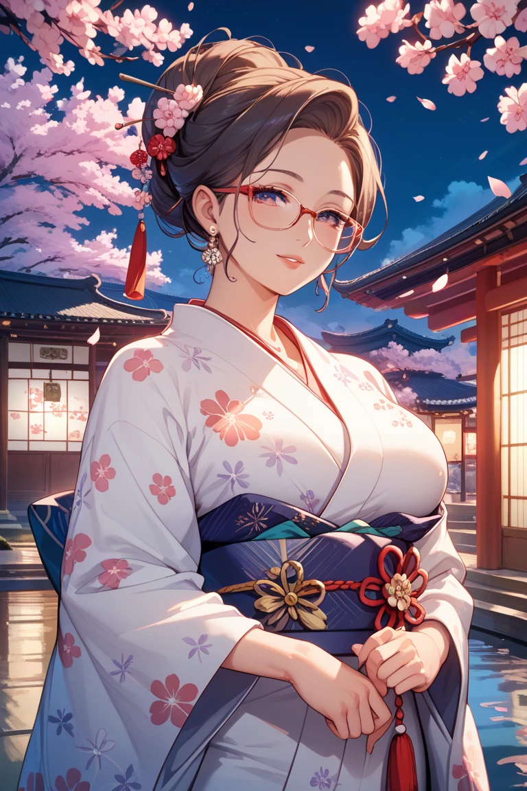 anegasaki nene、Shiny brown hair, (Beautiful brown eyes、Sparkling eyes, Fine grain)、smile、Ultra-detailed eyes、Very detailed顔, Very detailed目,
masterpiece、High resolution、High resolution、movieのような写真,
One person, At the Beach, Fireworks in the night sky,
ftb, Long Hair, Side Lock, Large Breasts, Glasses,
kimono, yukata,,
35mm Photography, movie, Bokeh, Professional, 4K, Very detailed,