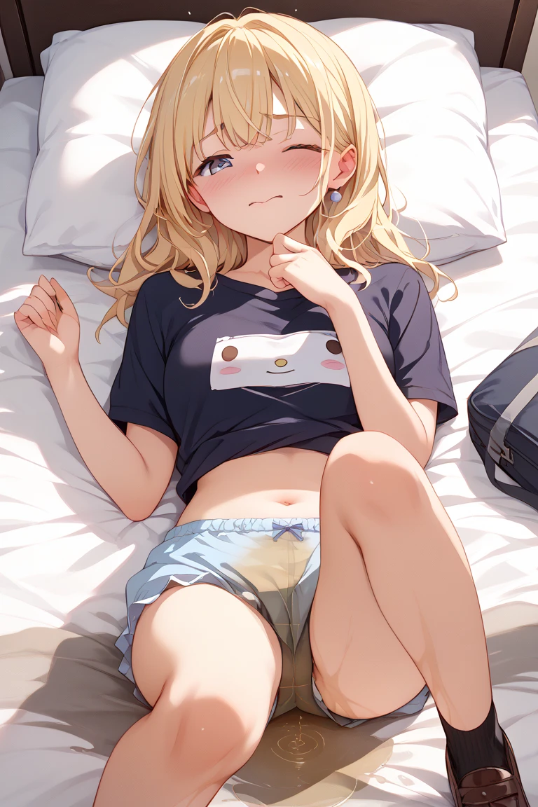 ペニスを舐めている A close-up of a cute girl in a lewd pose, spreading her pussy so wide you can see the hole inside