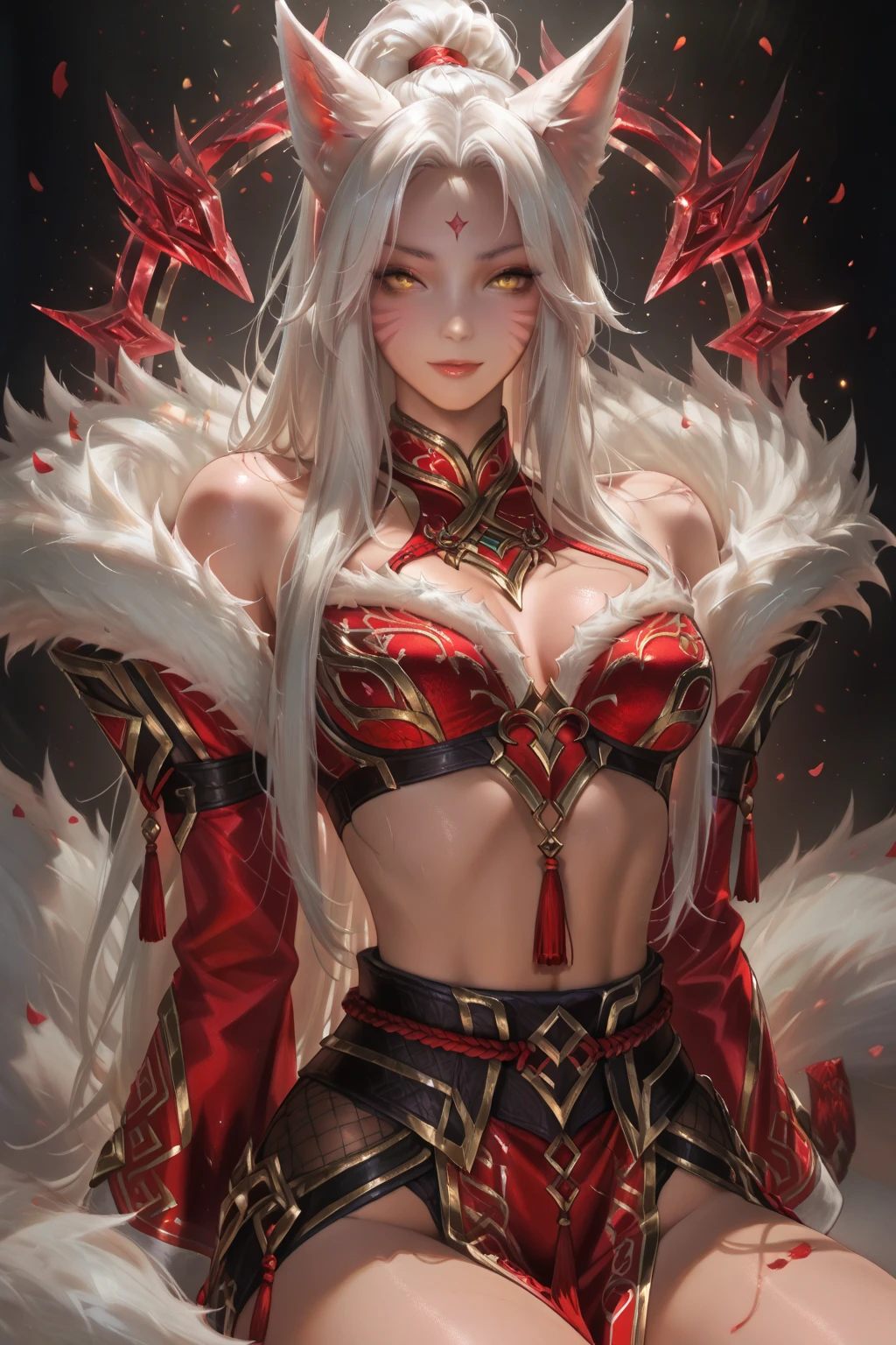 jianjue wanjianguizong 16 k,tmasterpiece,skin textures,Multiple swords,Decorated Costume,an award winning photograph,very detailed ,Amazing Cleavage,intricately details,absurd res,Very detailed woman,very detailed eyes and faces,Dazzling red eyes,detailed outfits,very long sleeves,dingxianghua, QMSJ,Confectionery,Saturated pigments of style,Wes Anderson