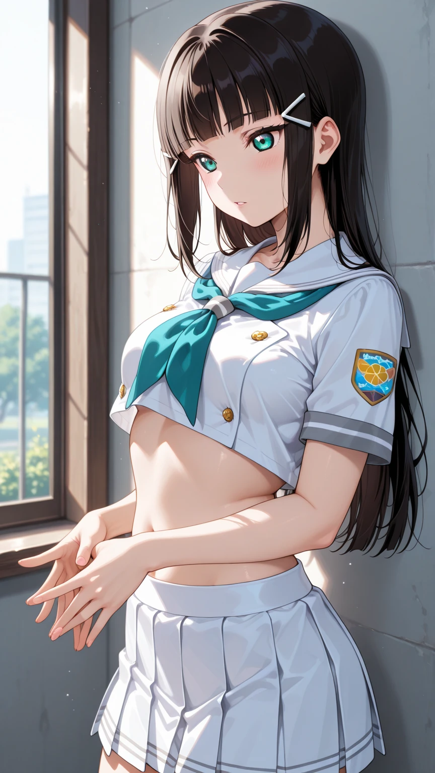 (masterpiece), (highest quality), (Very detailed), At the basketball venue, (((One girl))), 13 years old, blush, (lift:1.2),(topless), (thin) ,Happy, Show Viewer, shy , anxiety, smile, mischief,(Shiny skin), from the front, Long wet ears, (Nipples),(topless:1.3), Raise your basketball uniform, Grab your chest, Put your arms behind your back, belly button, jewelry, Looking at this, necklace, Abdominal muscles, Straight hair, Bobcut, Blunt bangs, Silky Hair, Jet Black Hair ,Brown Hair, Hair Clip, hair band, Hair Ribbon, One-length haircuts, Ducktail, Outward curled hair, French twist hair, Twin tails, Side Ponytail, Single Blade, Wavy Hair, Pin your bangs back, (Microskirt flipped up by strong wind:1.5), (white mini thong),