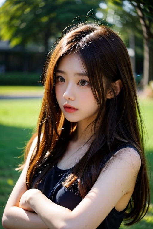 1girl, black formal long dress,white background, <lora:Jiwoo_NMIXX-04:1>