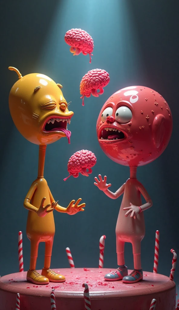 Appetite monster inside the brain made with playful style, infantil e fofo