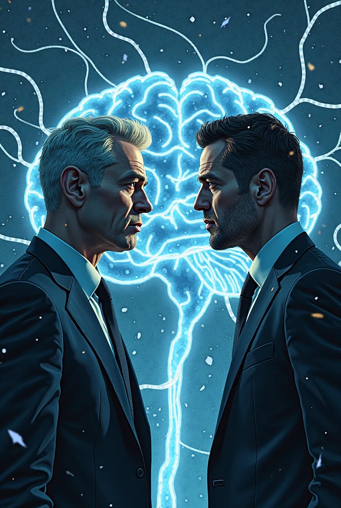 a picture of a man controling other person with his brain, mind control, 2nd person unconsiously standing infront of the man , art depicting control freak controling other person using his brain power, we all need control, mind character, mind, control, control the soul, hand controlling, mind flayer, loss of control, control art, psychic mind flayer, losing control, 🔞🤡, his mind contemplating eternity
