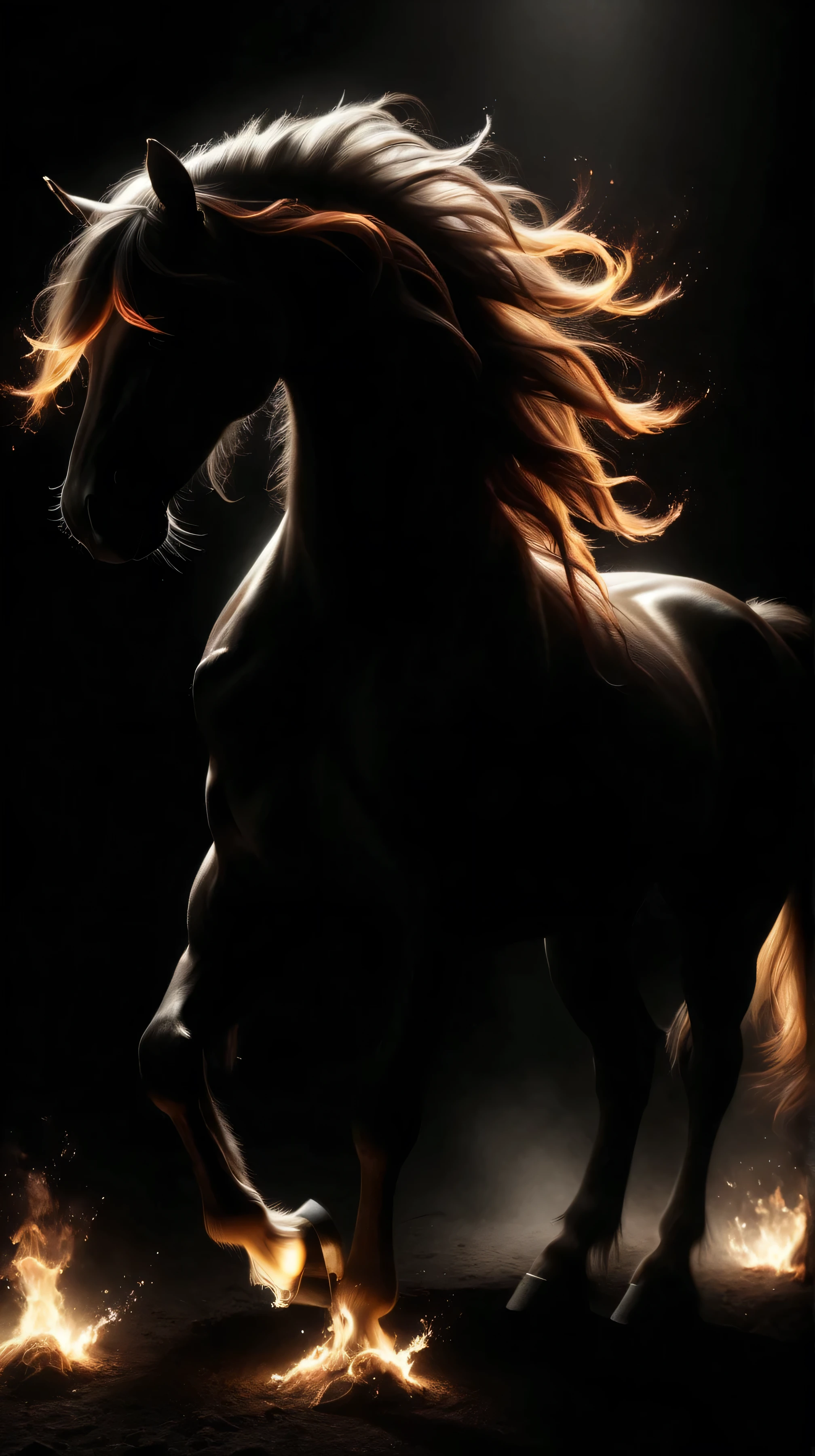 superior quality, 8k resolution, photorealism, anatomical portrait of horse hooves, maximum texture detail, contrasting lighting, natural shades, every line and crack in the hoof horn is visible