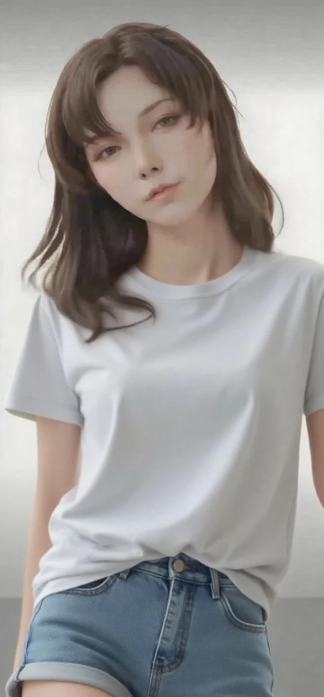 seed:2020674263.((Full body angle:1.1)).((Highest quality, 8k, masterpiece:1.3)), ((from below:1.1)).concentrated:1.2, Perfect body beauty:1.4, Hips:1.2, ((Delicate Hair)), (Colorful T-shirts、Shorts、pajamas :1.1) , ((Highest quality、8k、masterpiece:1.3))、1 Girl、A sloppy smile、Esbian all over body、Slim face、Big 、Beautiful woman、(Dark Brown Hair)、Long Hair、1.1、Flickering Valley、Detailed eyes、double eyelid、Blurred Background、超Slim face、Smile、Looking down、Bedroom.extreme extreme close-up.cowboy shot