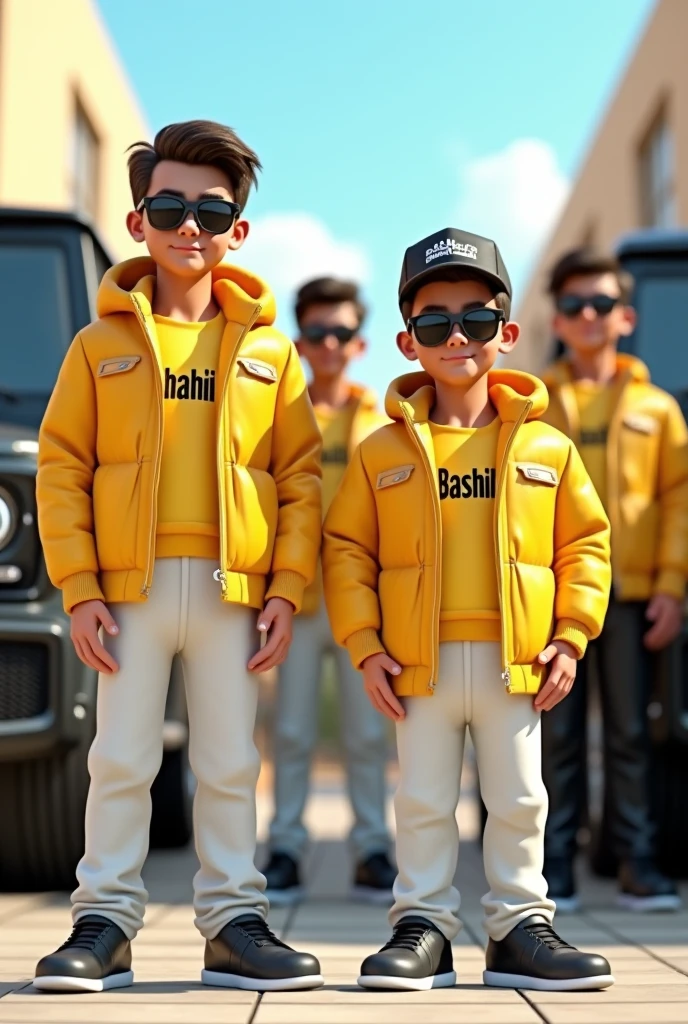 three male children, at 12 years old, detailed perfect face, 4K image, sportswear, looking for treasures in the middle of the forest, metal detector, you are clear, gold bullion.