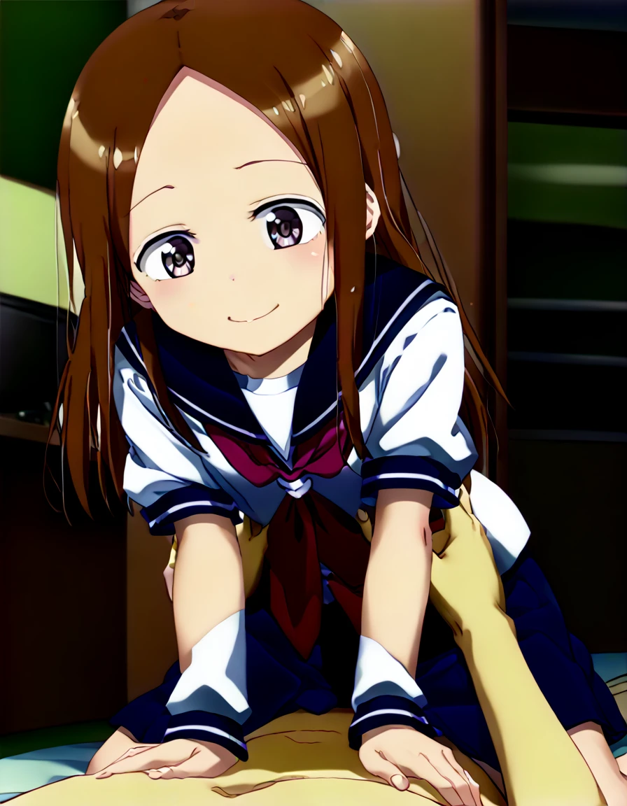 (masterpiece,Highest quality,Ultra-high resolution),(Perfect Face, Perfect body、Perfect hands、Clean five fingers),(TVanime,Cel painting style),1girl,(tcbnarisu_Aa,Arisu Tachibana, brown hair, brown eyes, long hair, bangs , blue dress,hair bow),(very young),(Blushing, super embarrassed, wink, close one eye, smile:1.4),(Japanese-style room、sit on futon),Adult Video Package Wind,1boy, Sex, hetero, Sex_from_behind, pussy, penis, fullnelsonpose, arms_behind_head, full_nelson,creampie